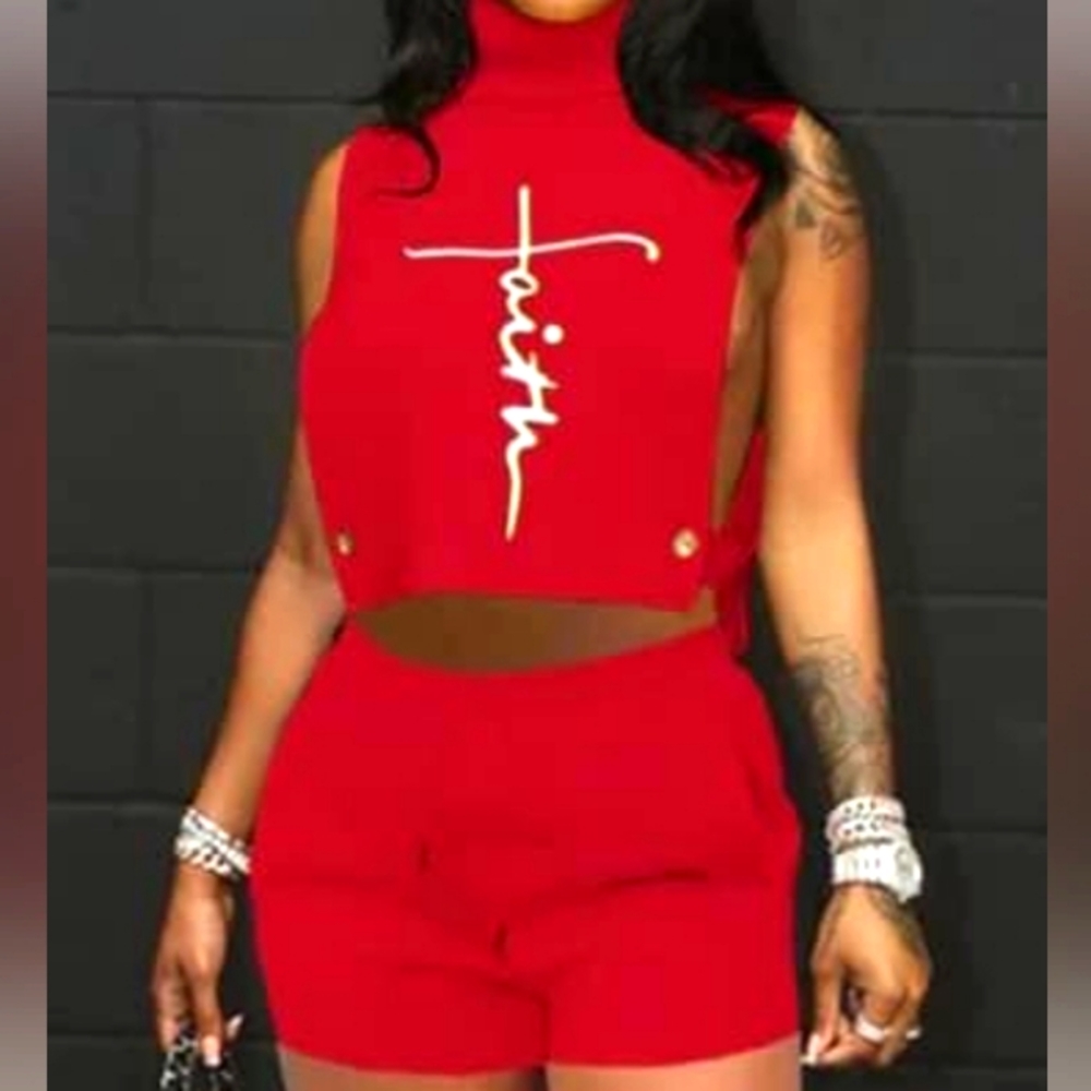 2 PC Top & Short Faith Suit